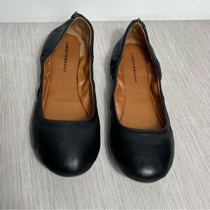 Lucky Brand Black Leather Flats sz 9